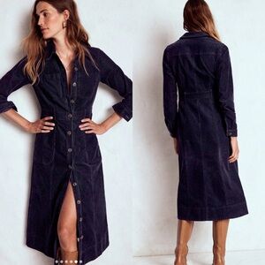 Boden Amanda Cord Midi Dress Navy